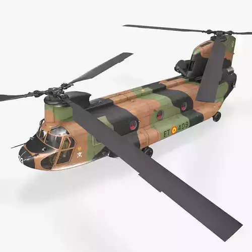 CH-47D Chinook Spanish Army Complex Animation Low-poly 3D model