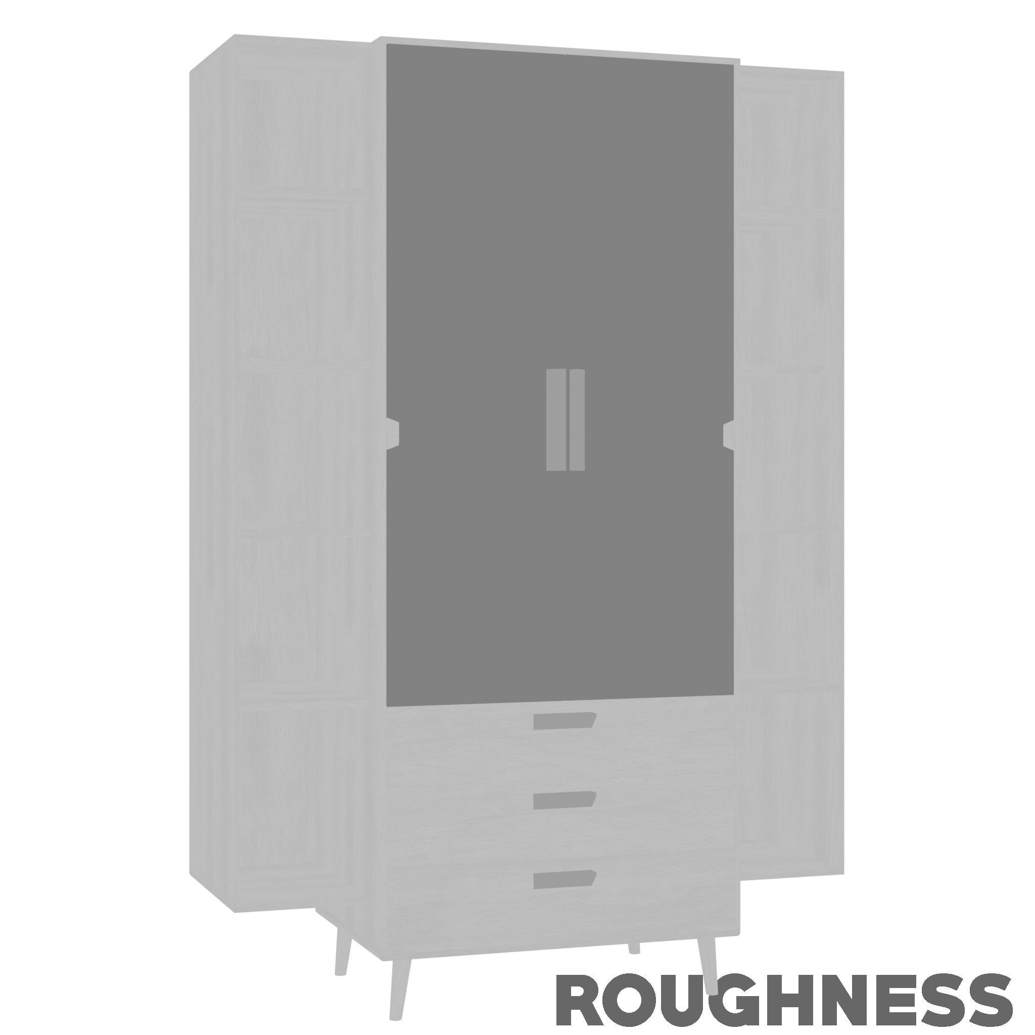 Wardrobe Retro Low-poly 3D model_6