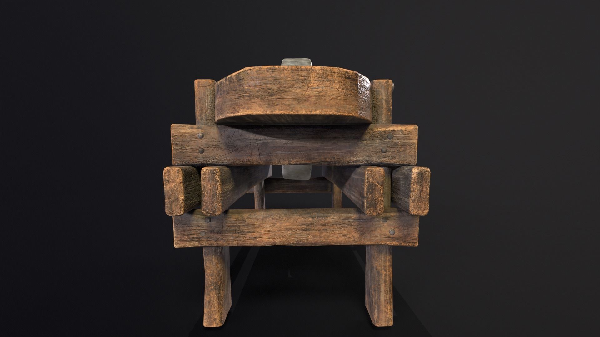 Medieval Grindstone Low-poly 3D model_8