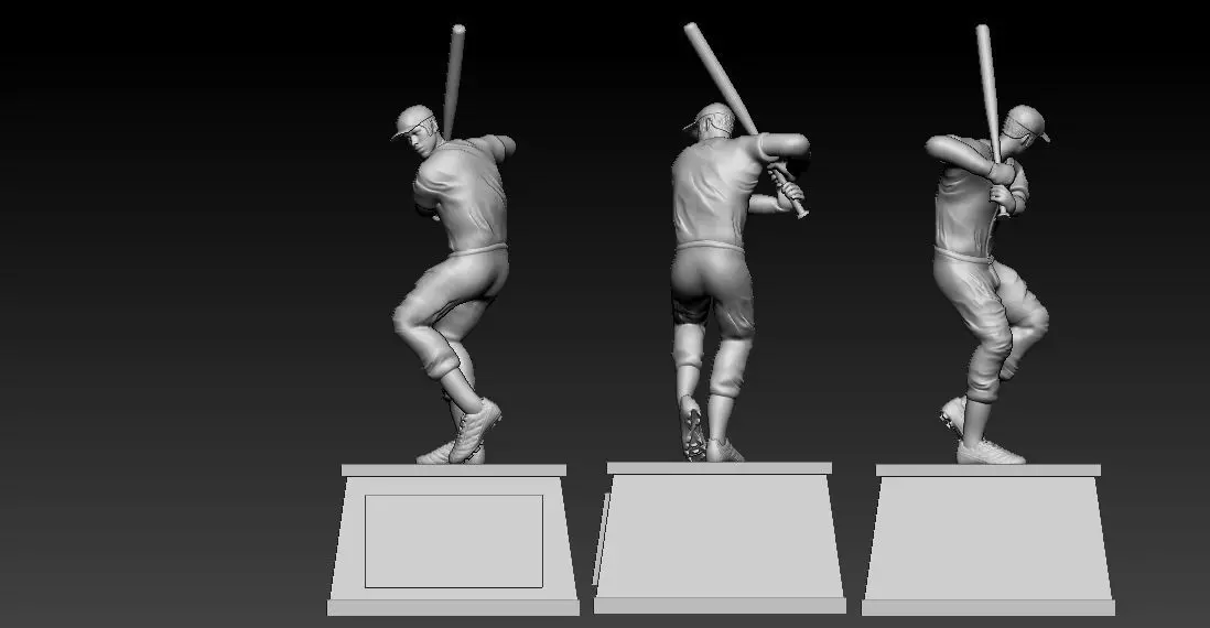 BASEBALL PLAYER TROPHY STATUE DESTOP - 3D PRINT - MLB 3D print model