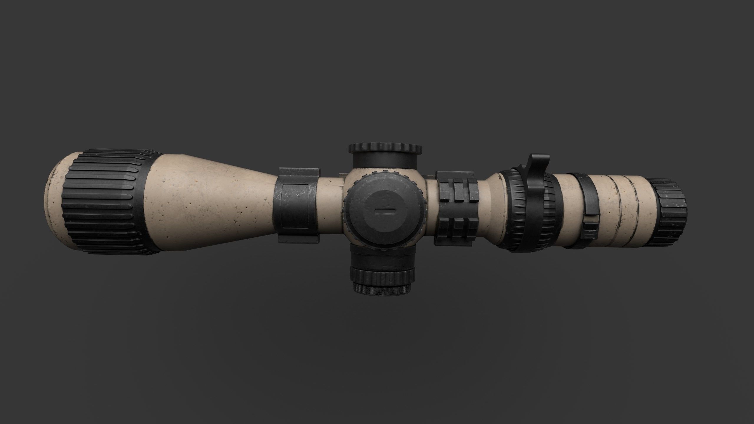 Tactical Scope Low-poly 3D model_3