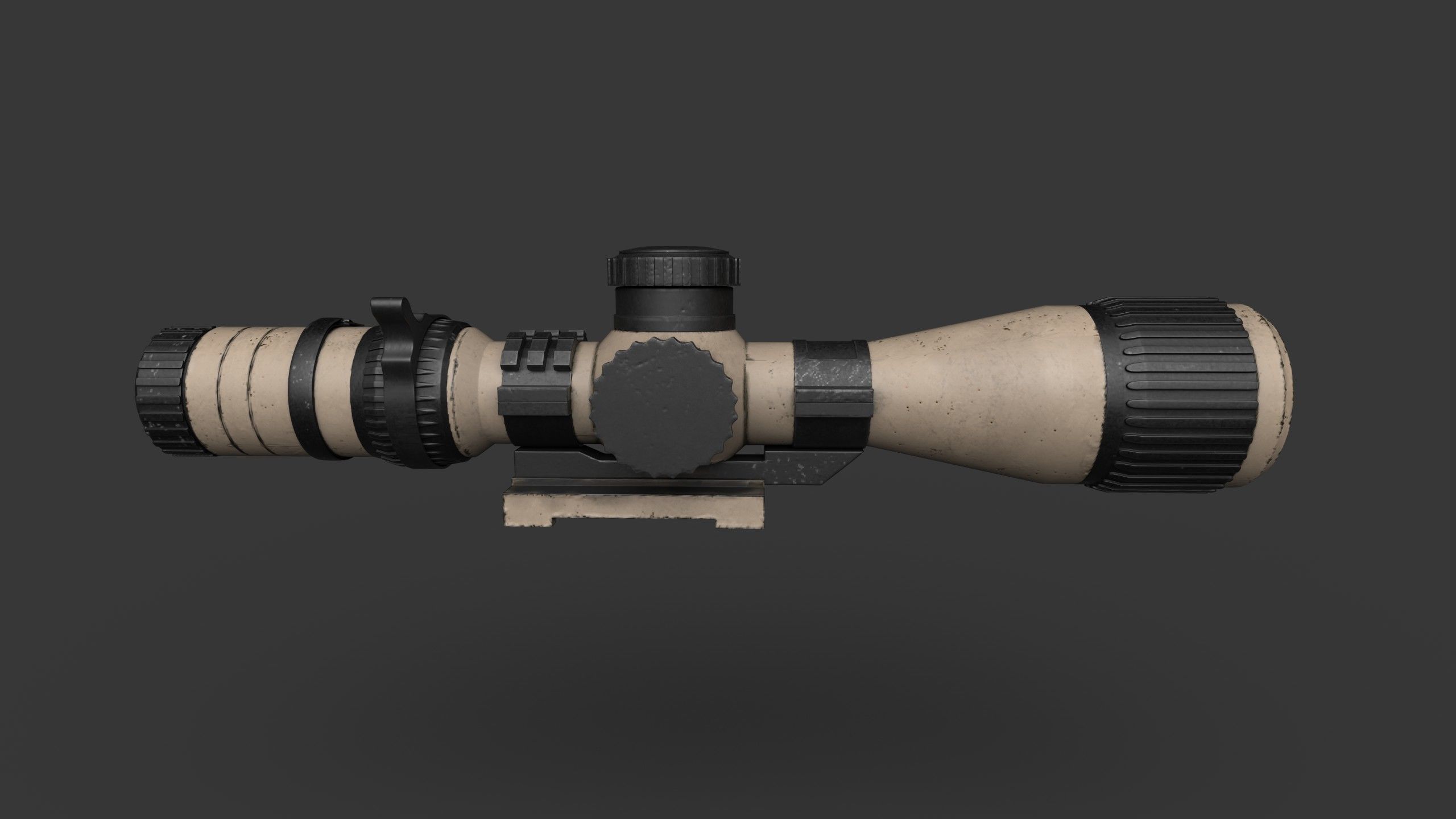 Tactical Scope Low-poly 3D model_2