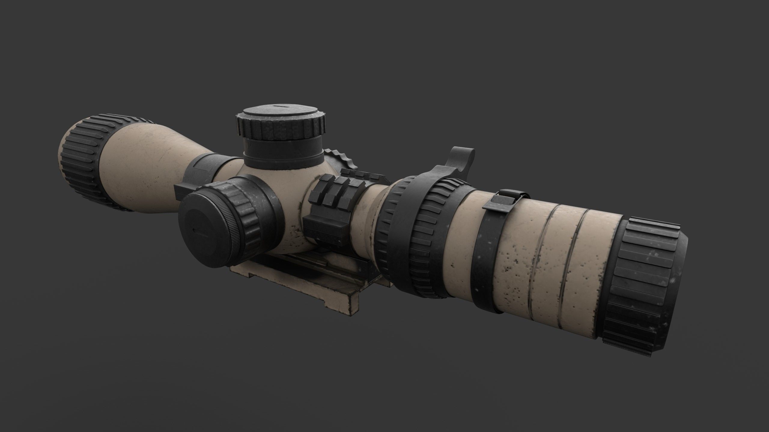 Tactical Scope Low-poly 3D model_6