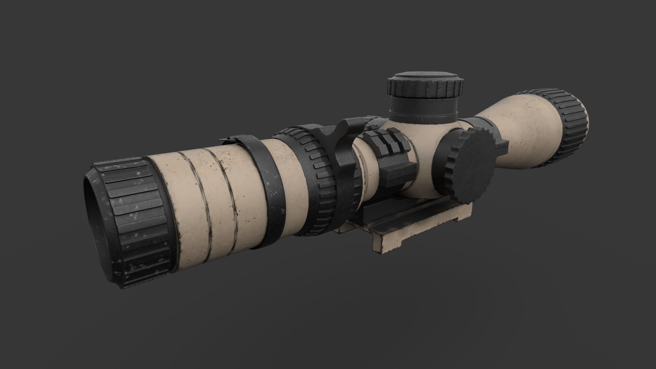 Tactical Scope Low-poly 3D model_5