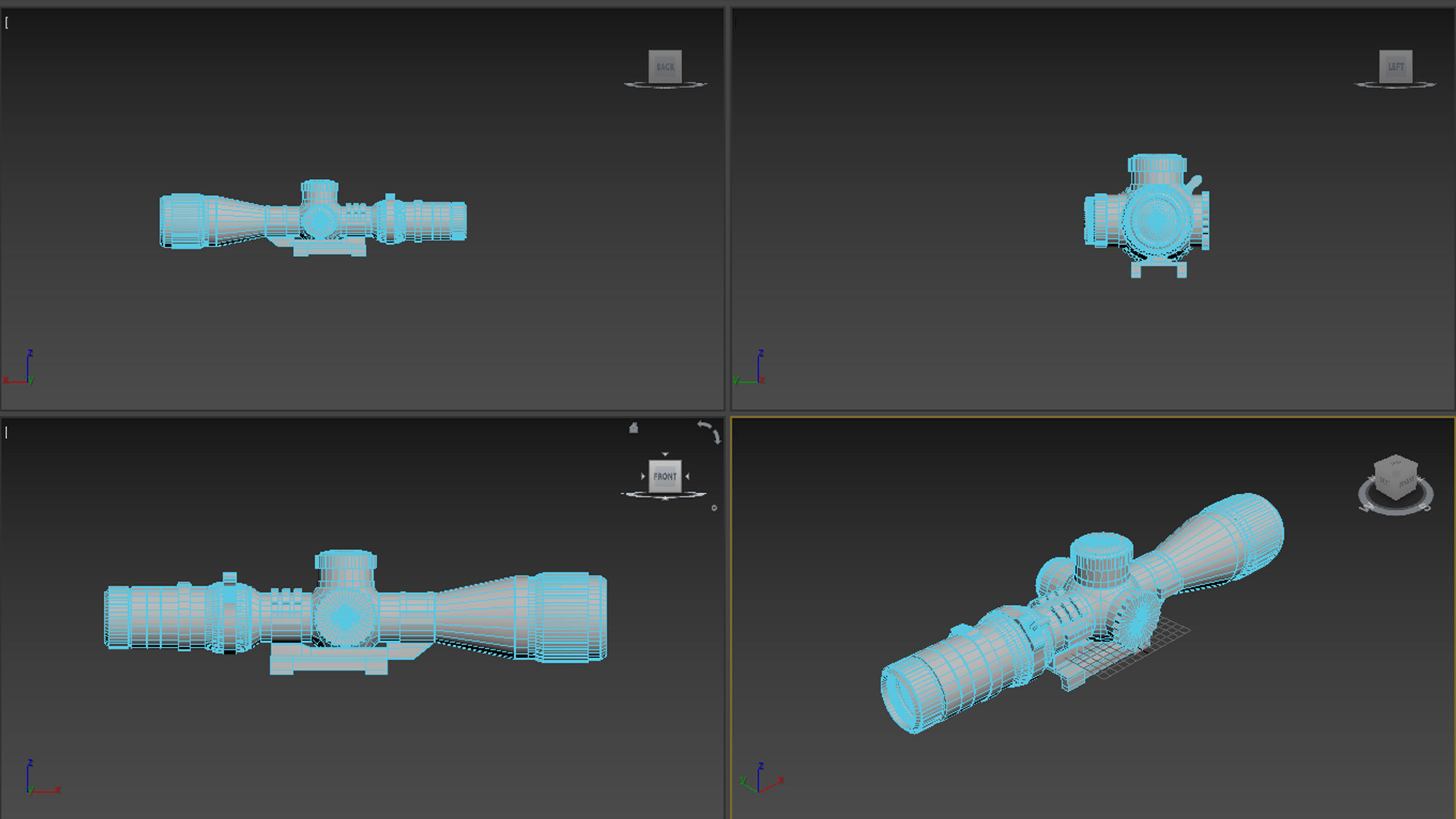 Tactical Scope Low-poly 3D model_7
