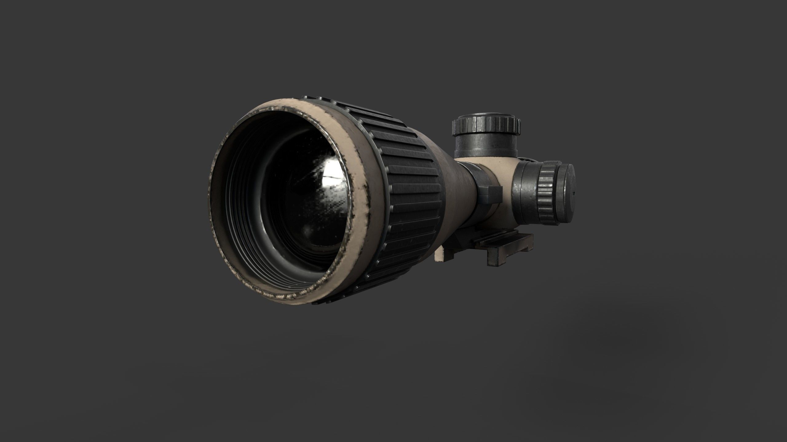 Tactical Scope Low-poly 3D model_1