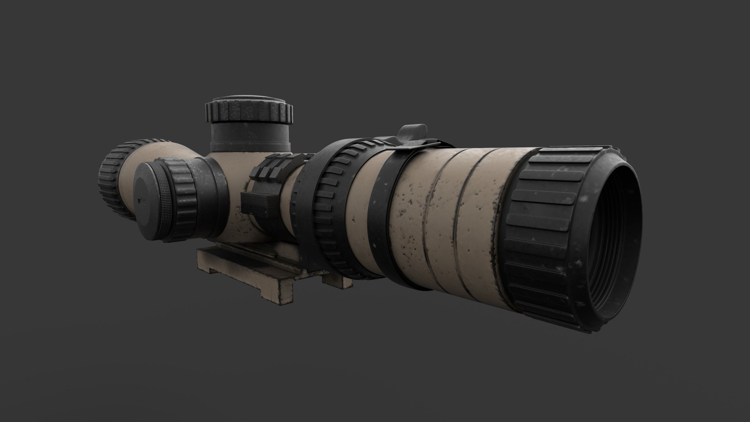Tactical Scope Low-poly 3D model_4