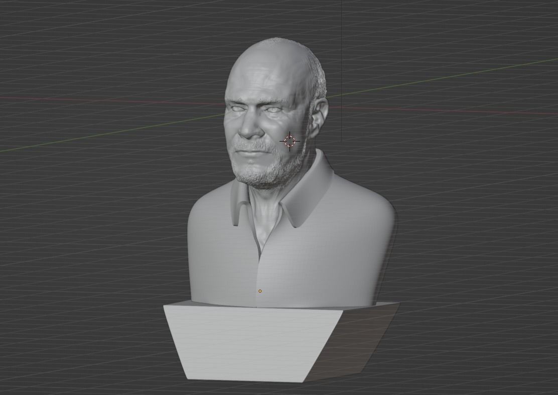 Grandpa Bust 3D print model_2