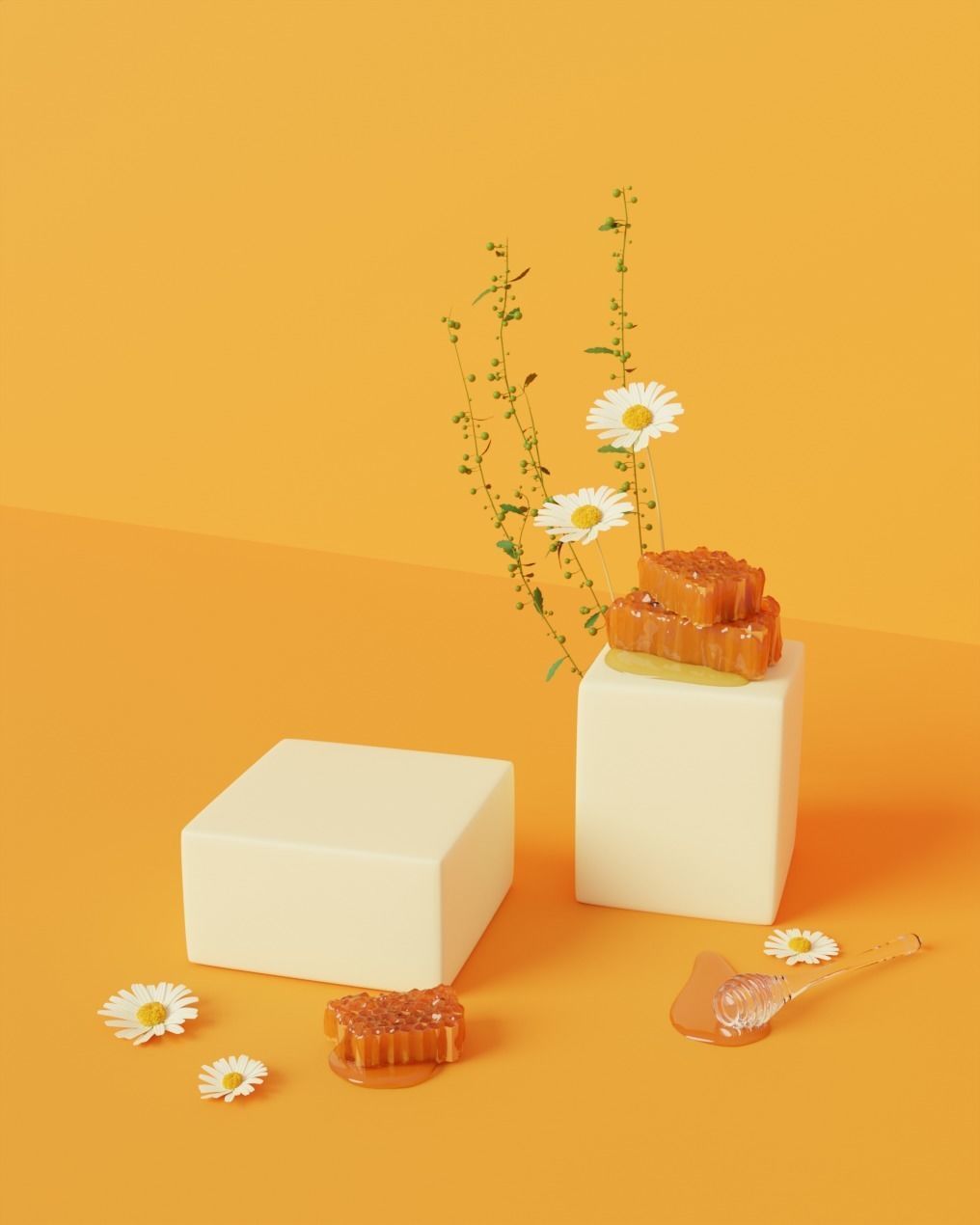 Honey a premium product showcase stand 3D model_1