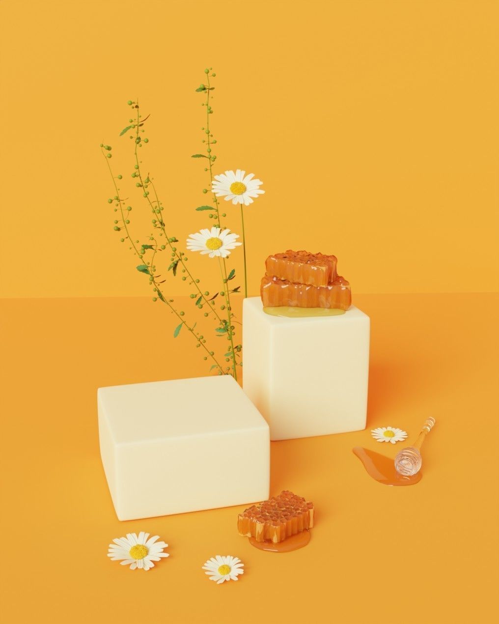 Honey a premium product showcase stand 3D model_3