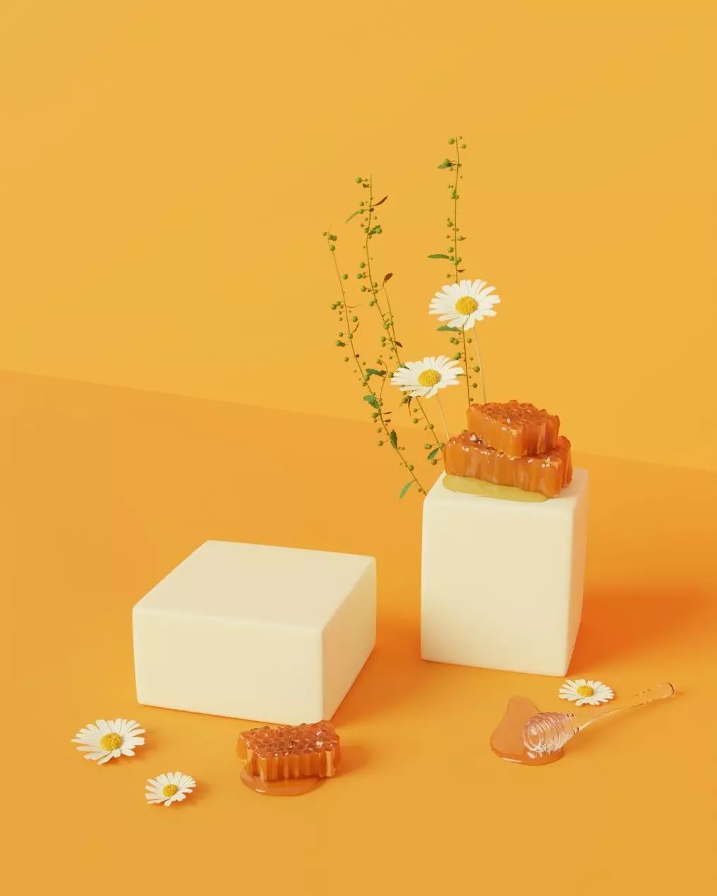 Honey a premium product showcase stand 3D model_0