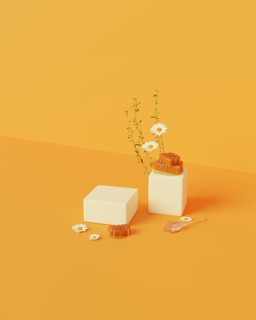 Honey a premium product showcase stand 3D model_2