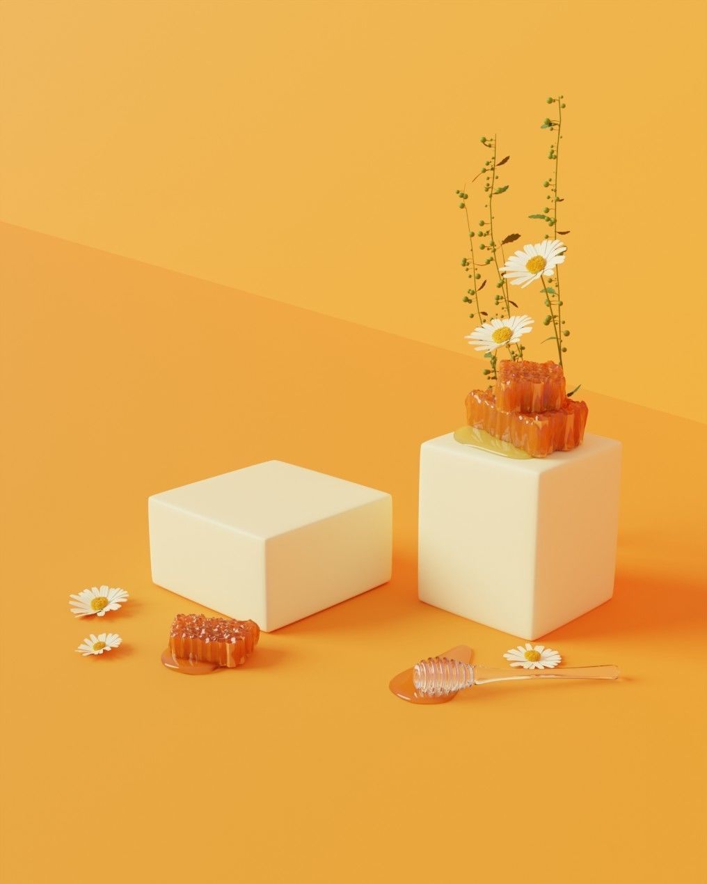 Honey a premium product showcase stand 3D model_4