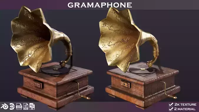 gramaphone 3D model