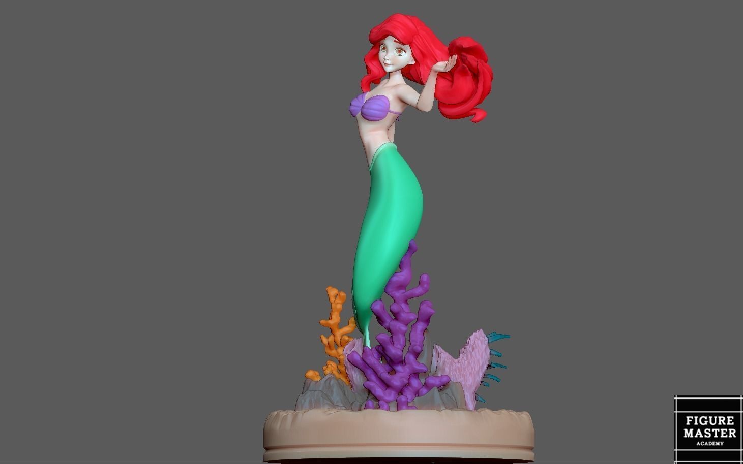 ARIEL LITTLE MERMAID 4 DISNEY ANIMATION CHARACTER  3D print model_9