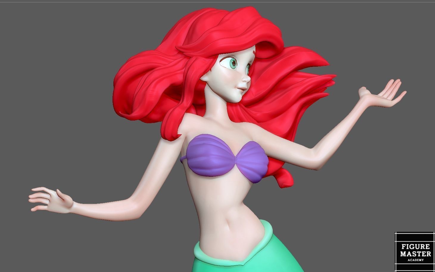 ARIEL LITTLE MERMAID 4 DISNEY ANIMATION CHARACTER  3D print model_15