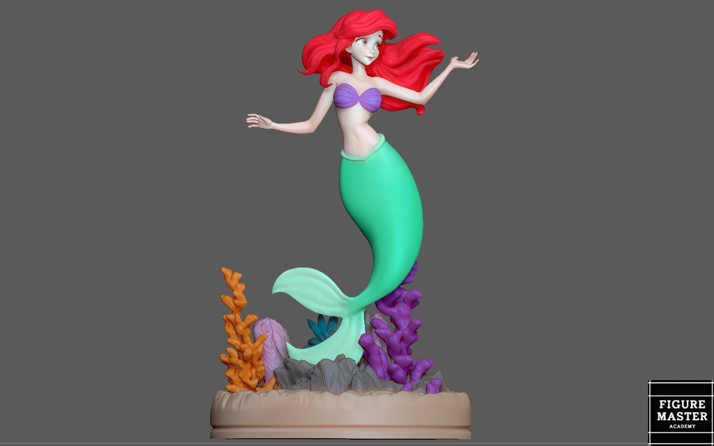 ARIEL LITTLE MERMAID 4 DISNEY ANIMATION CHARACTER  3D print model_13