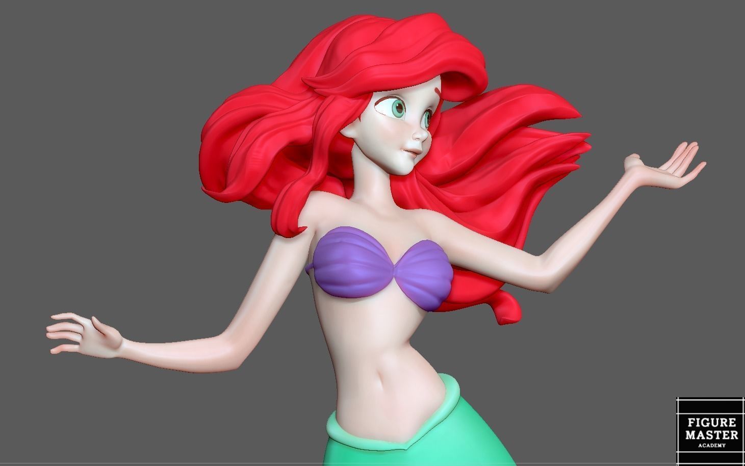 ARIEL LITTLE MERMAID 4 DISNEY ANIMATION CHARACTER  3D print model_4