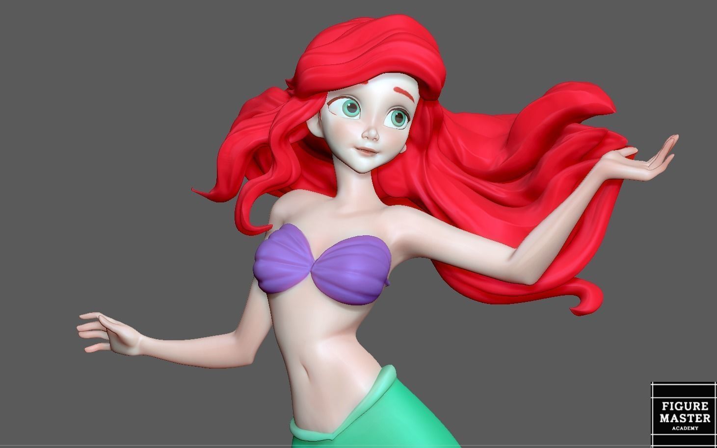 ARIEL LITTLE MERMAID 4 DISNEY ANIMATION CHARACTER  3D print model_14