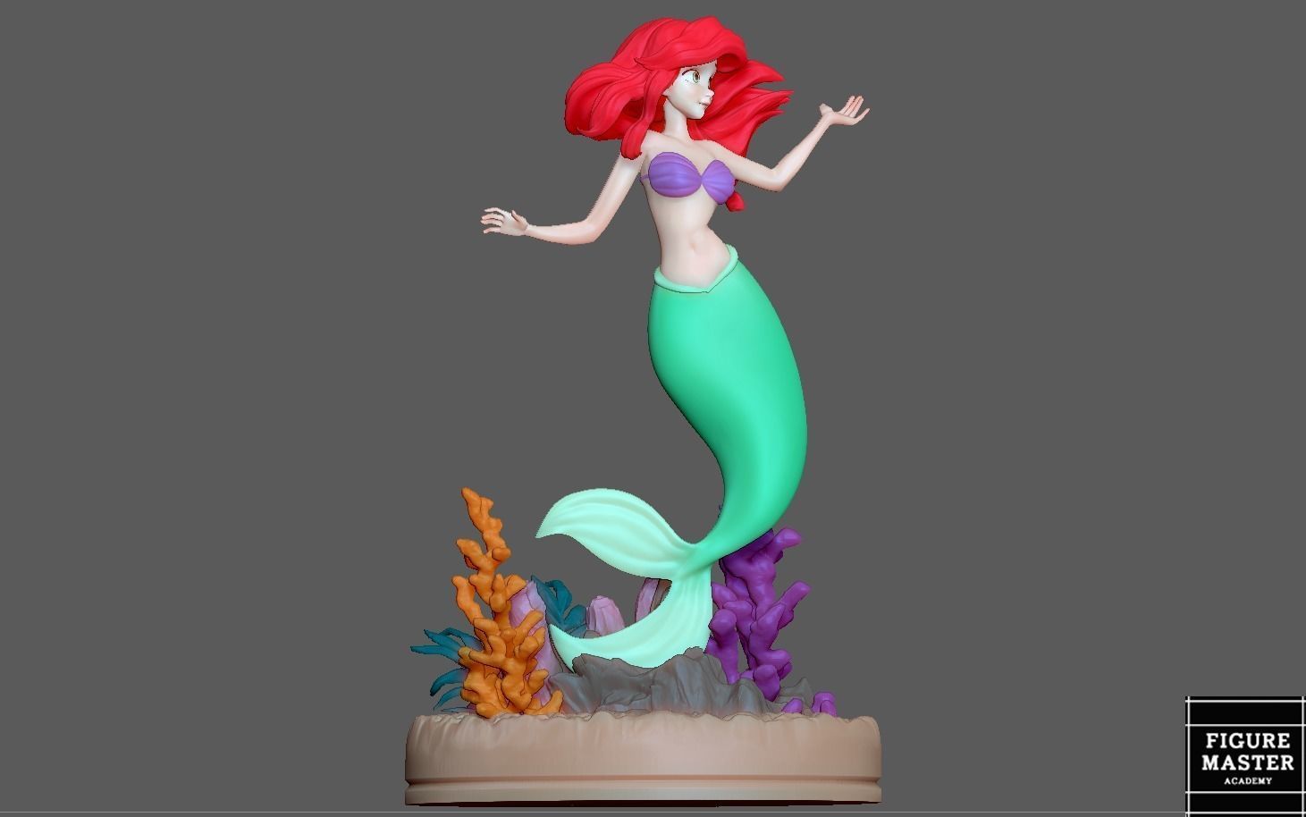 ARIEL LITTLE MERMAID 4 DISNEY ANIMATION CHARACTER  3D print model_12