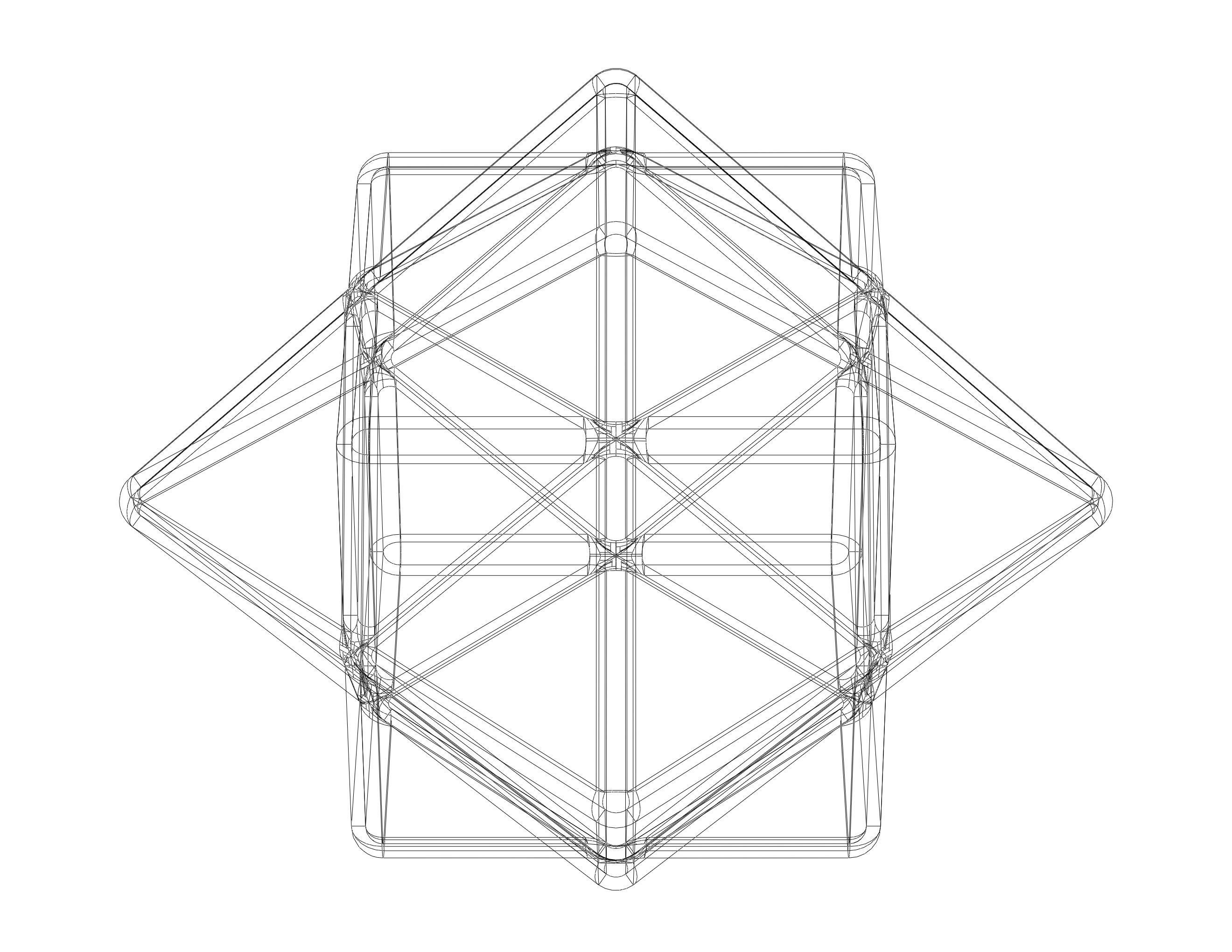 Wireframe Shape First Stellation of Cuboctahedron 3D print model_8