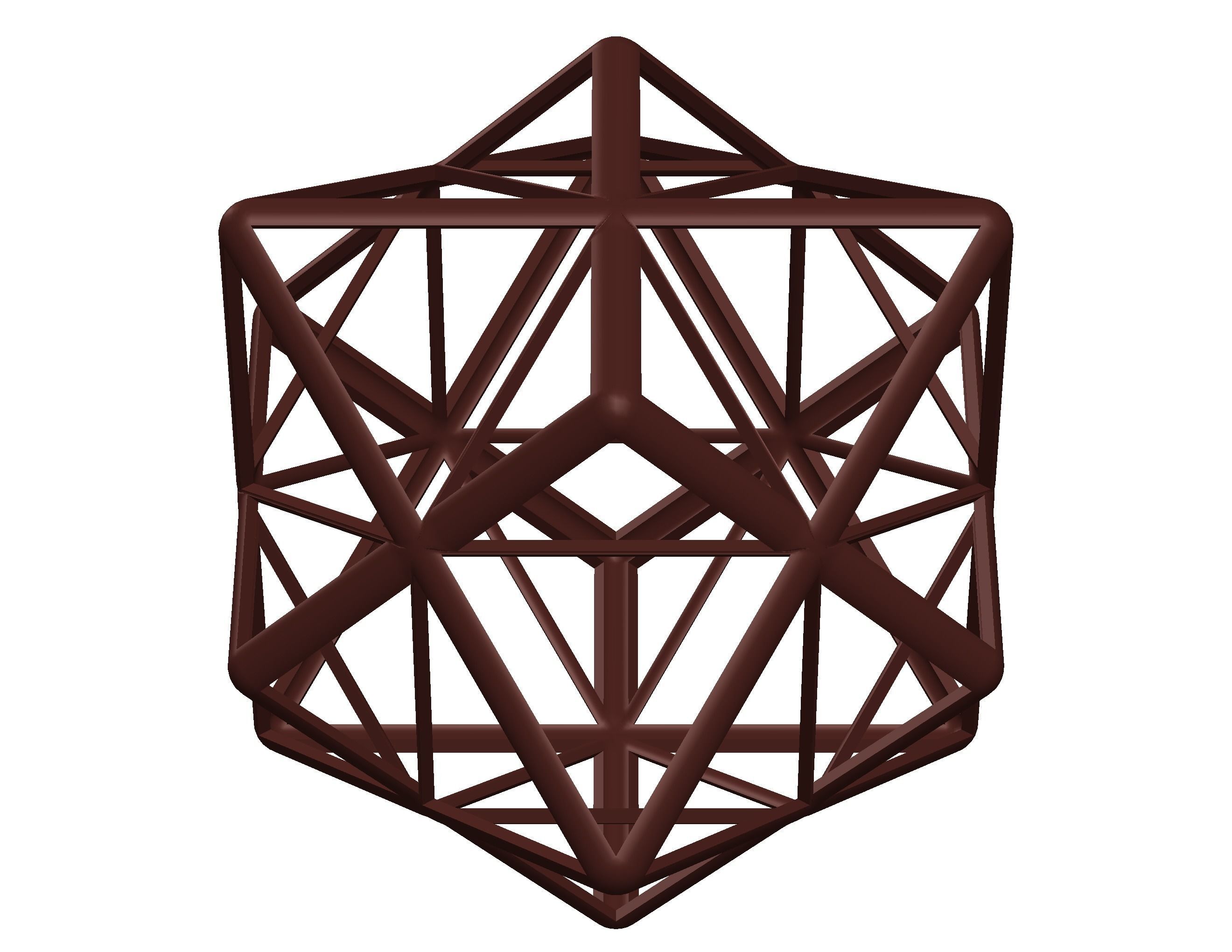 Wireframe Shape First Stellation of Cuboctahedron 3D print model_41