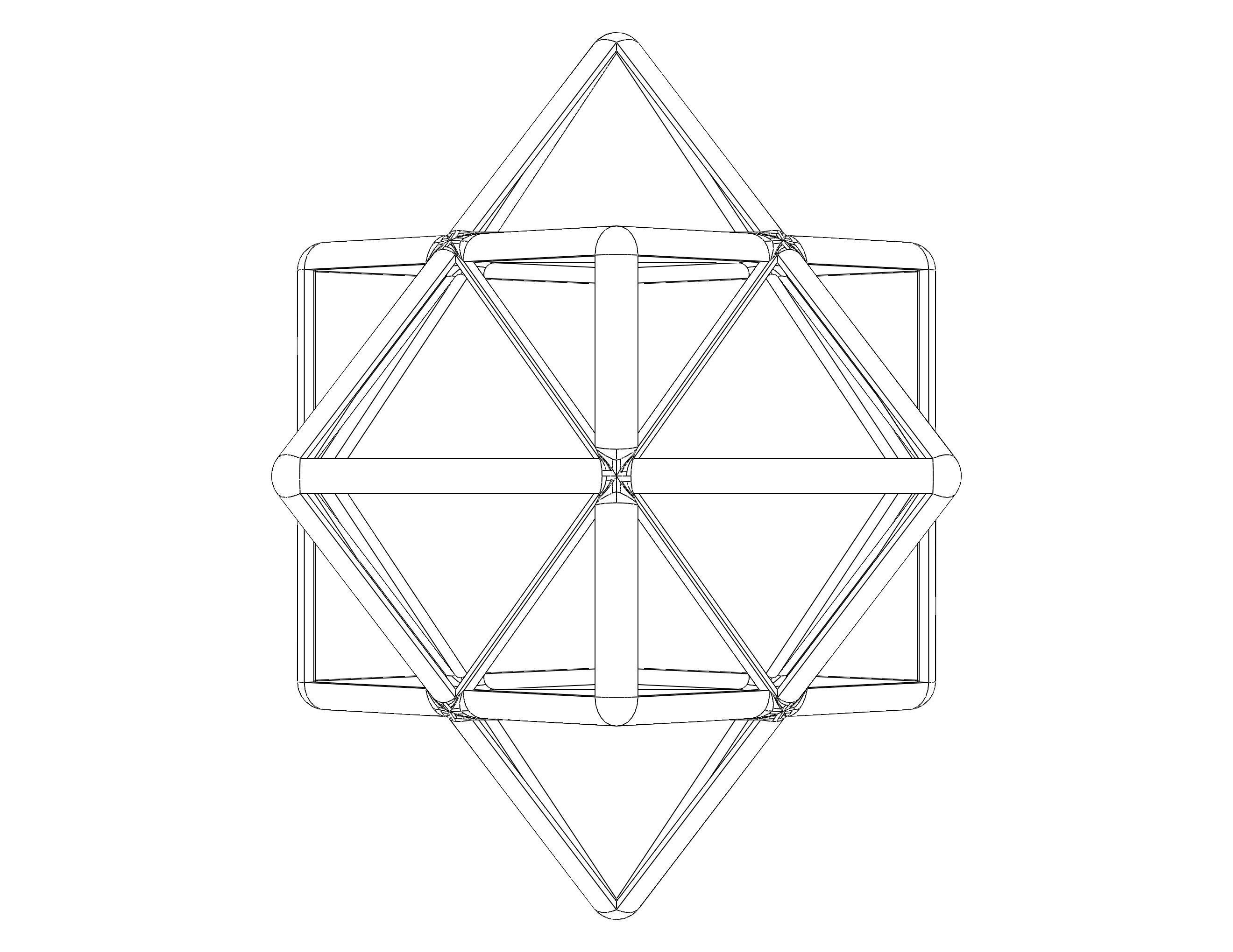 Wireframe Shape First Stellation of Cuboctahedron 3D print model_22