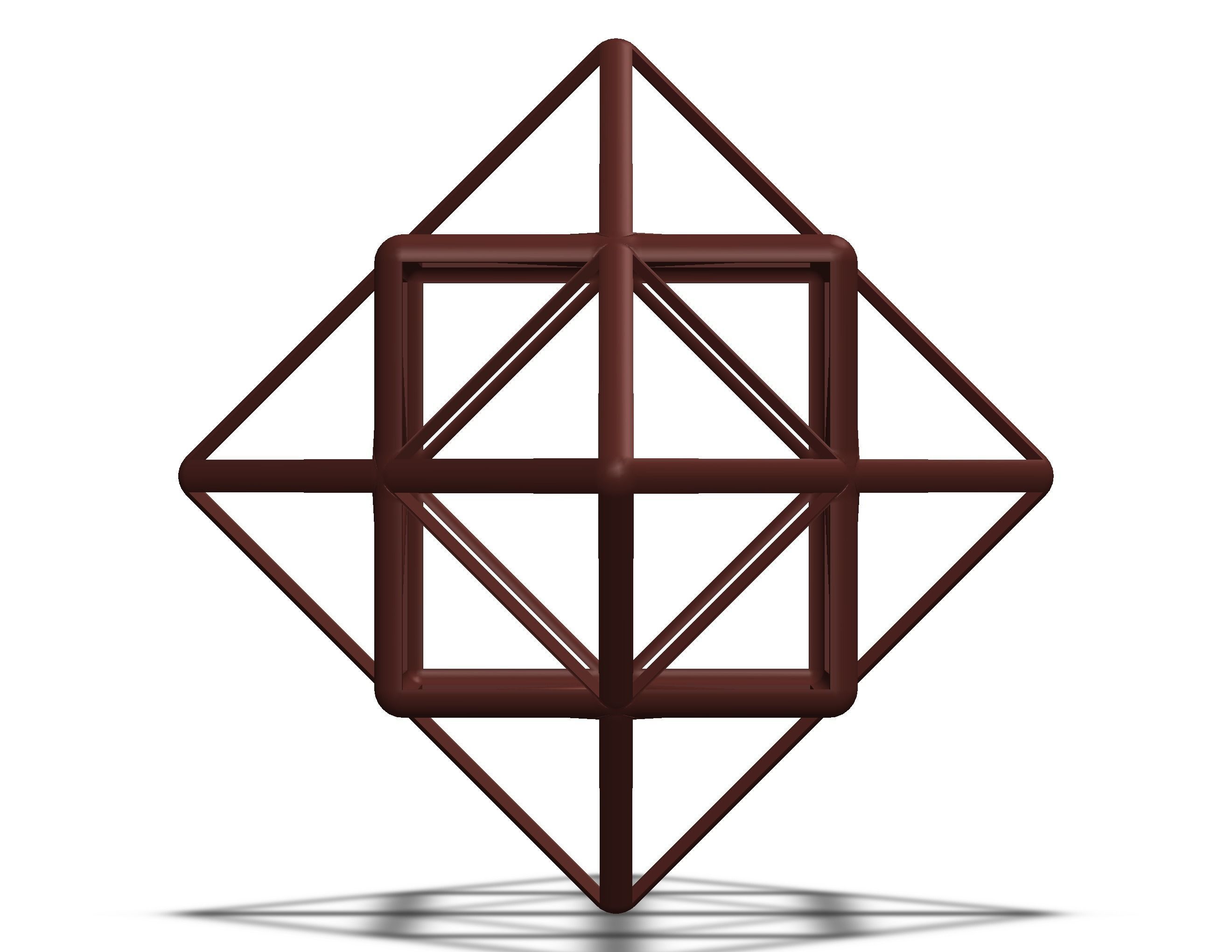 Wireframe Shape First Stellation of Cuboctahedron 3D print model_29