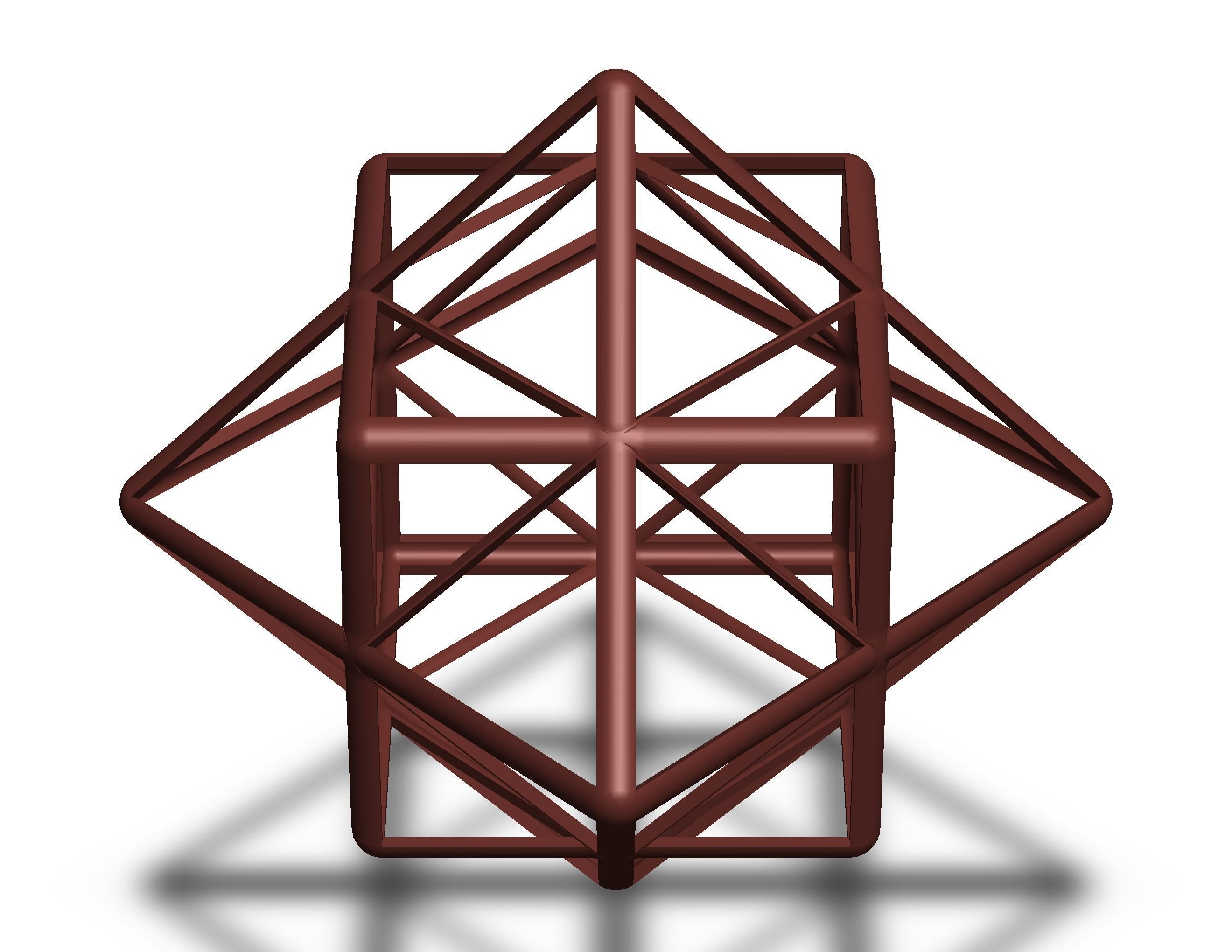 Wireframe Shape First Stellation of Cuboctahedron 3D print model_9
