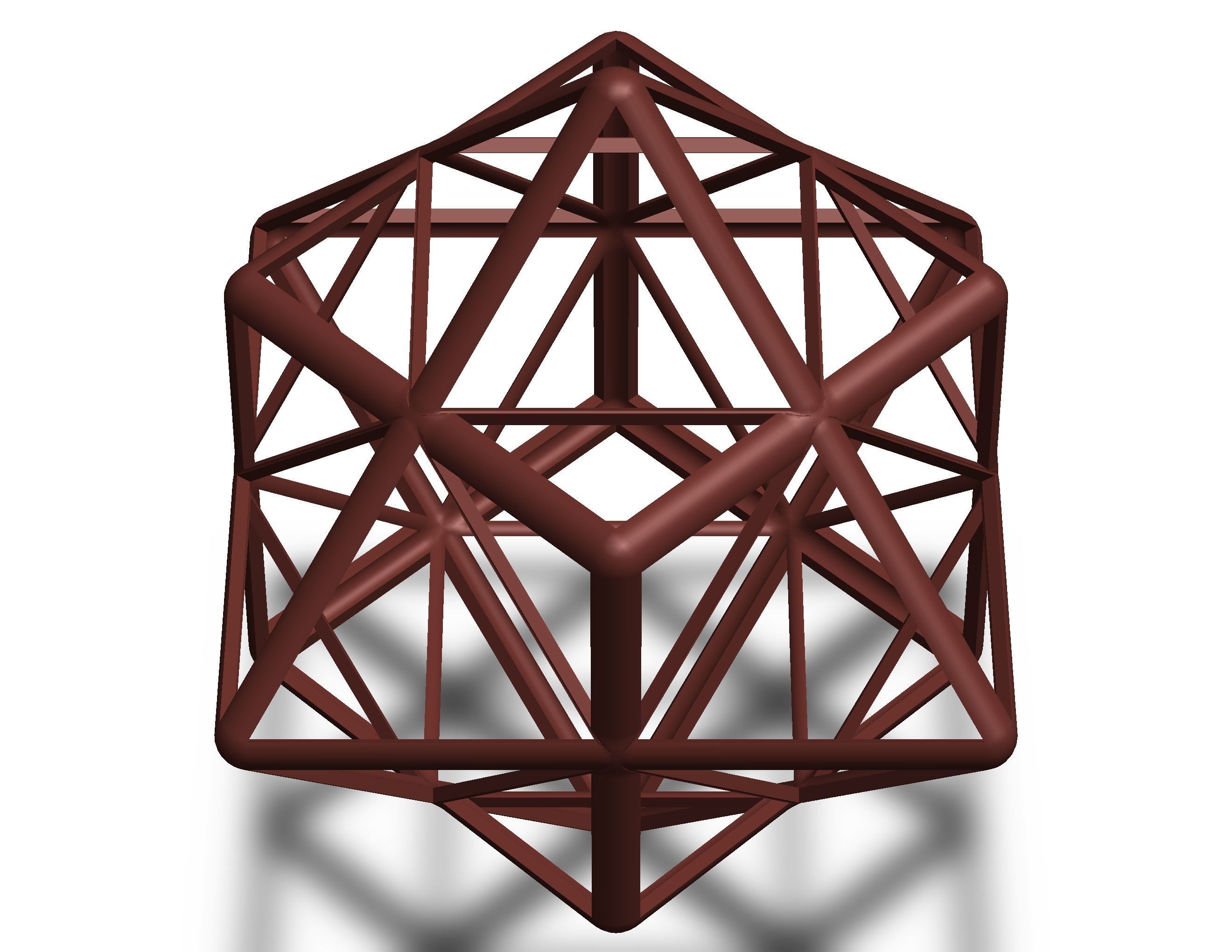 Wireframe Shape First Stellation of Cuboctahedron 3D print model_21