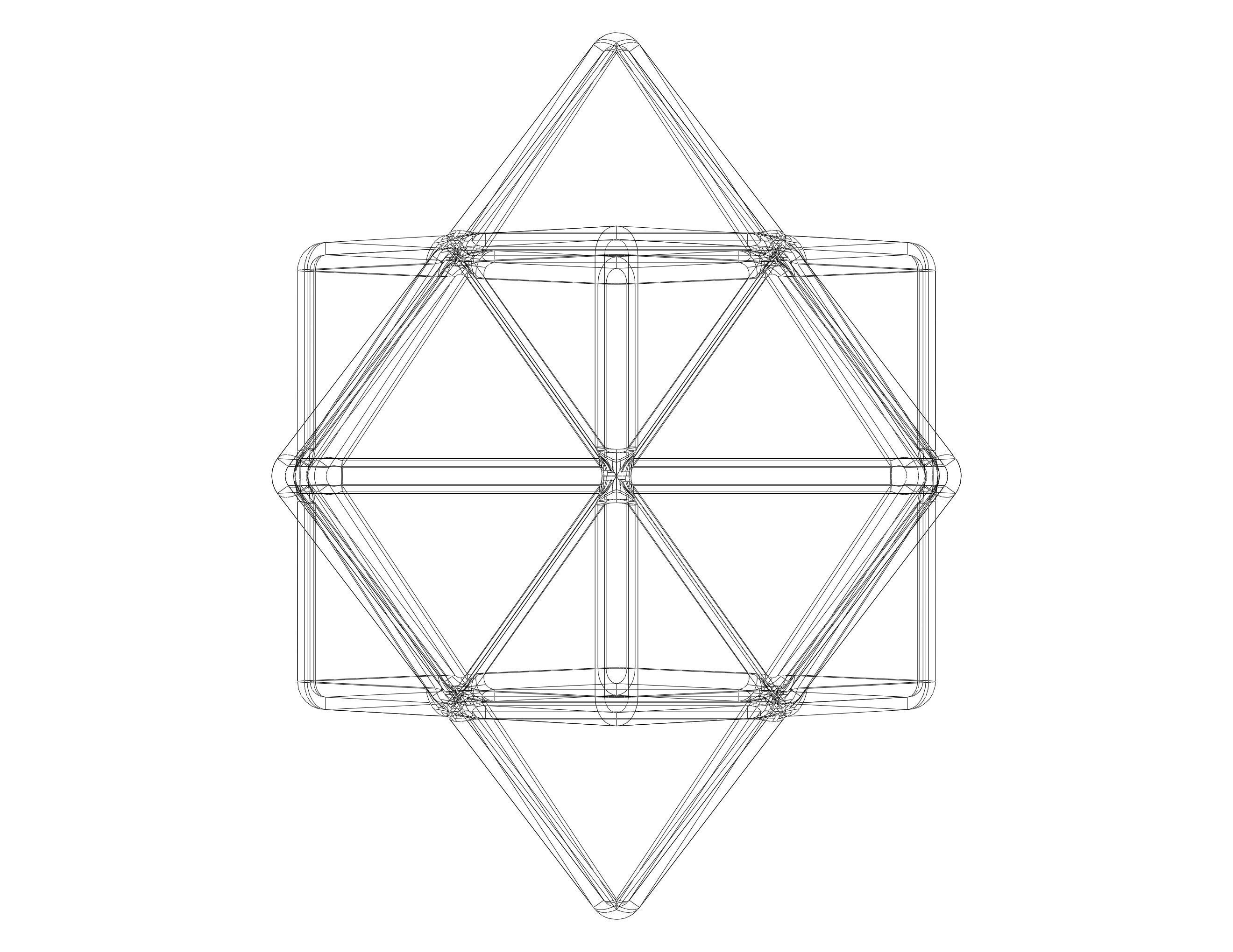 Wireframe Shape First Stellation of Cuboctahedron 3D print model_24