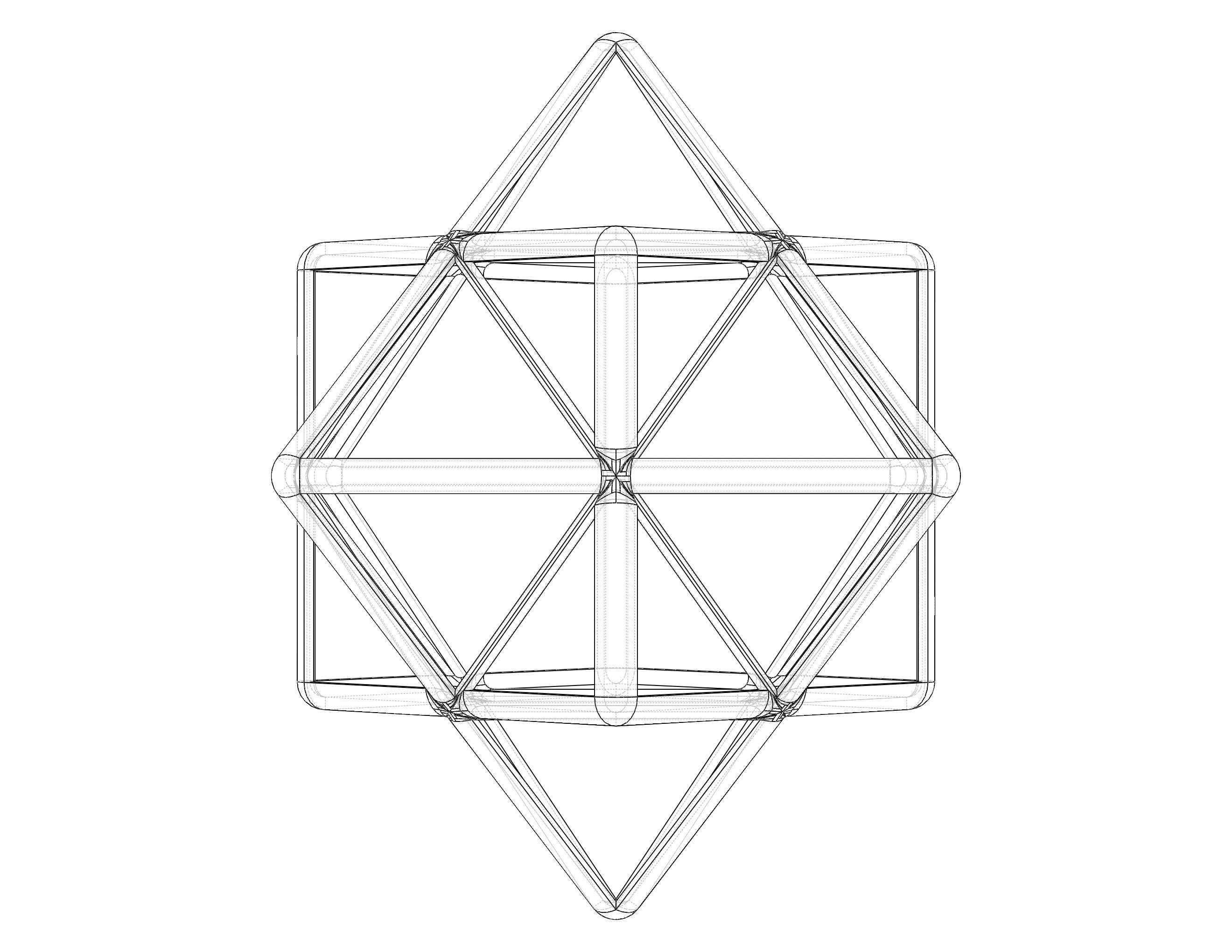 Wireframe Shape First Stellation of Cuboctahedron 3D print model_23