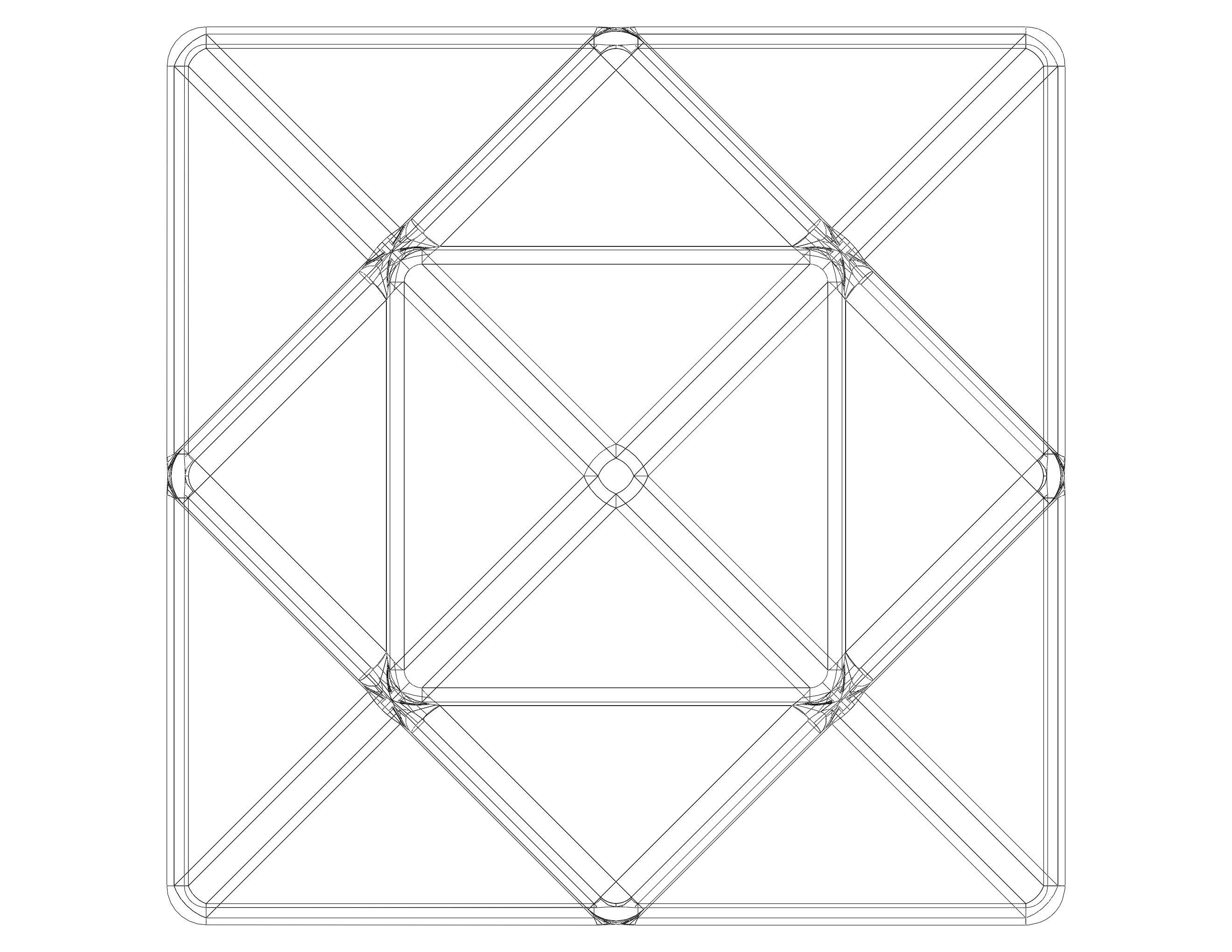 Wireframe Shape First Stellation of Cuboctahedron 3D print model_16