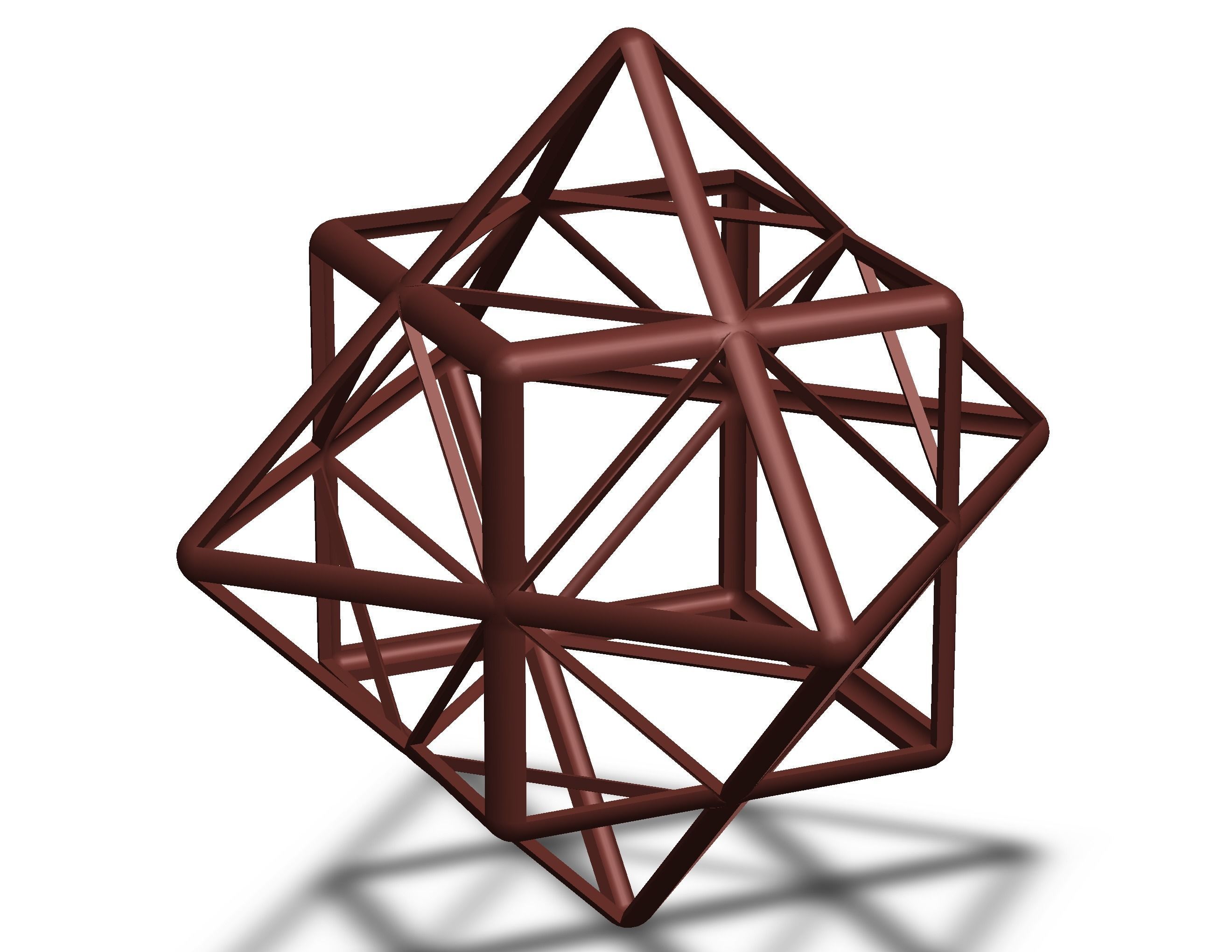 Wireframe Shape First Stellation of Cuboctahedron 3D print model_5