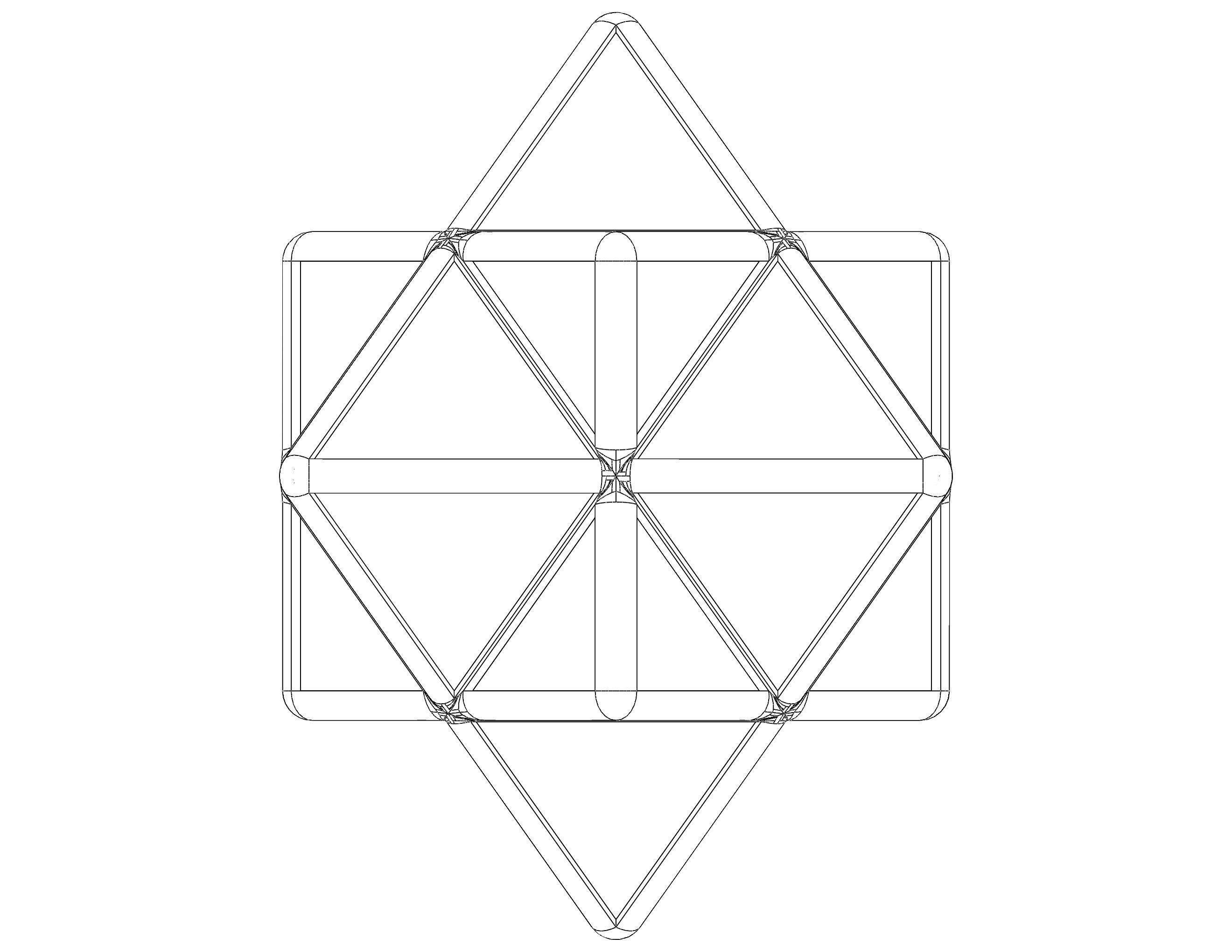 Wireframe Shape First Stellation of Cuboctahedron 3D print model_30