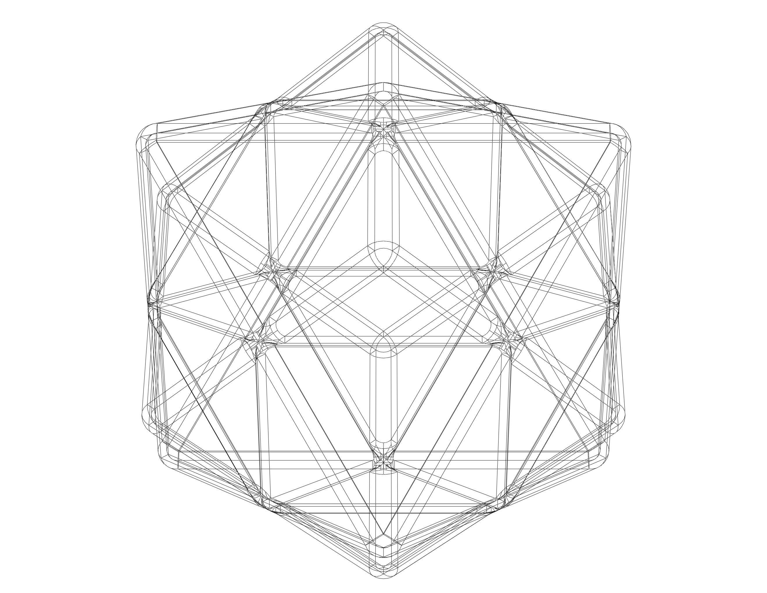 Wireframe Shape First Stellation of Cuboctahedron 3D print model_40