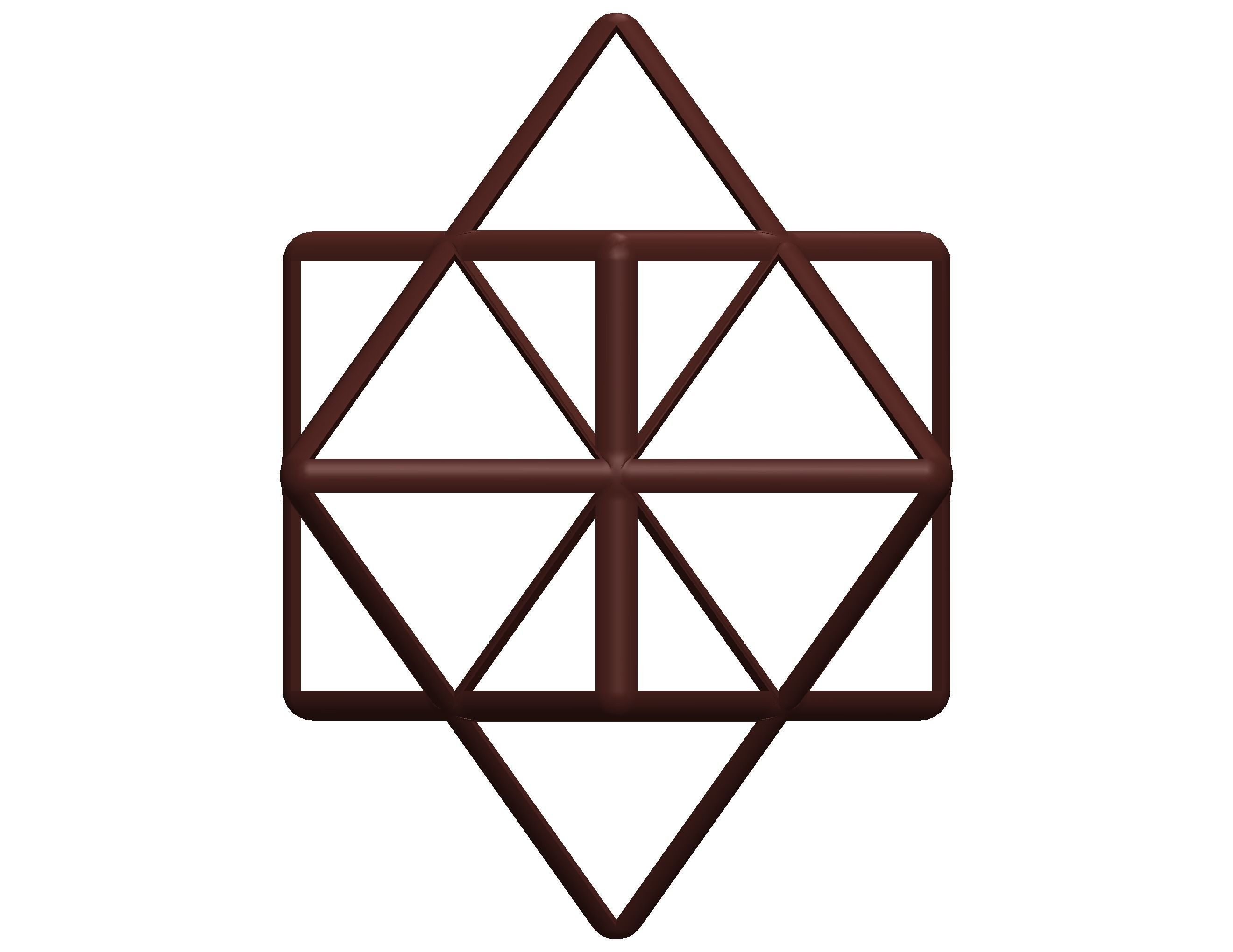 Wireframe Shape First Stellation of Cuboctahedron 3D print model_33