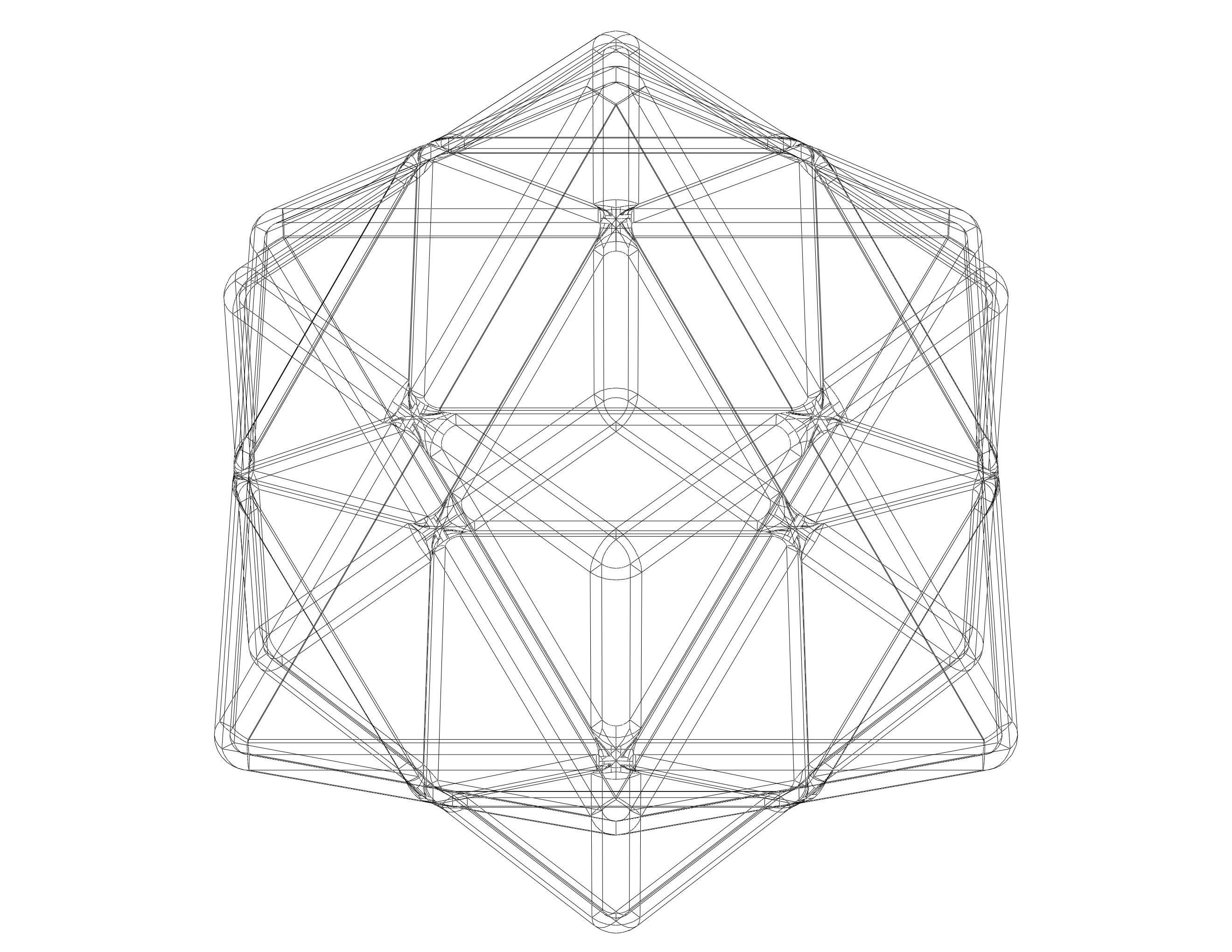 Wireframe Shape First Stellation of Cuboctahedron 3D print model_20