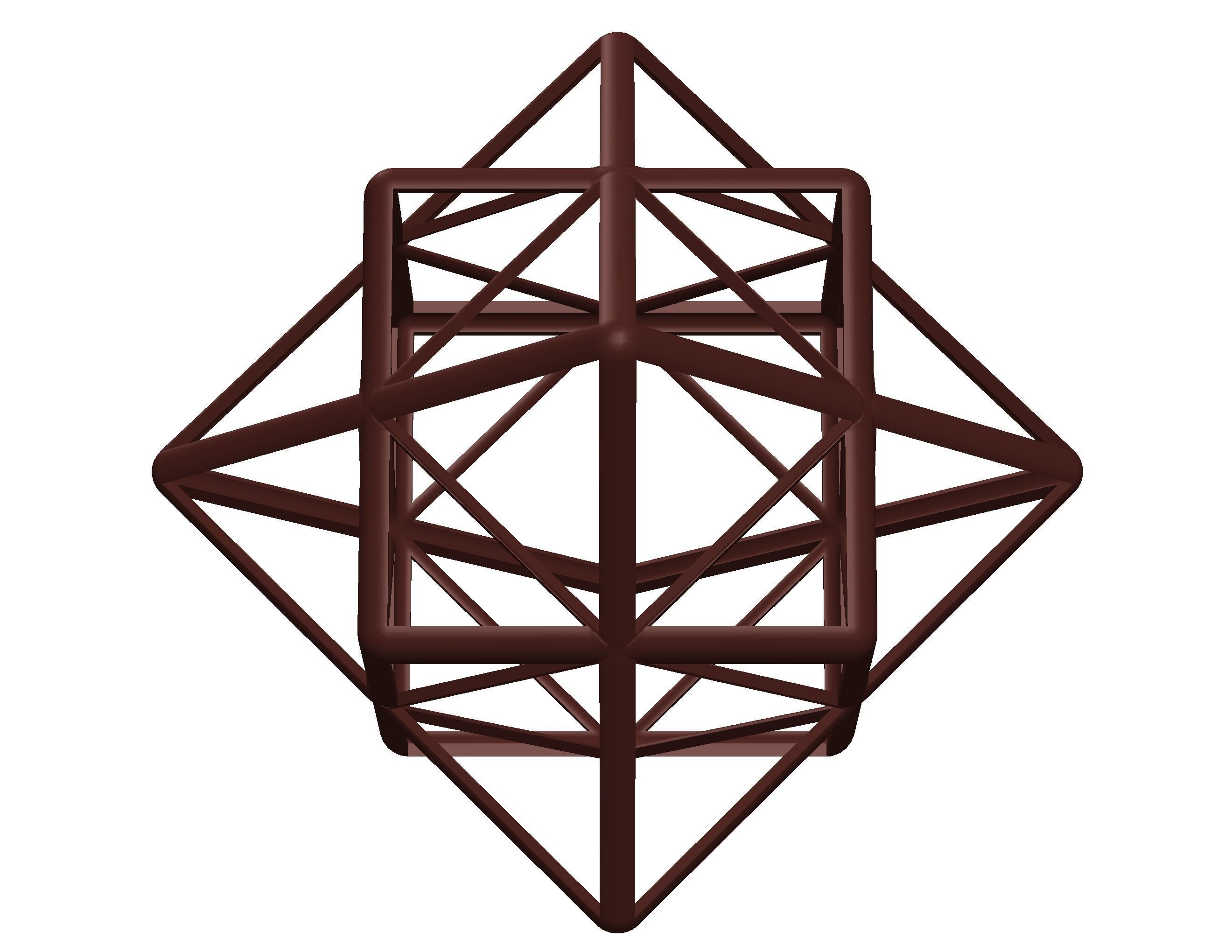 Wireframe Shape First Stellation of Cuboctahedron 3D print model_37