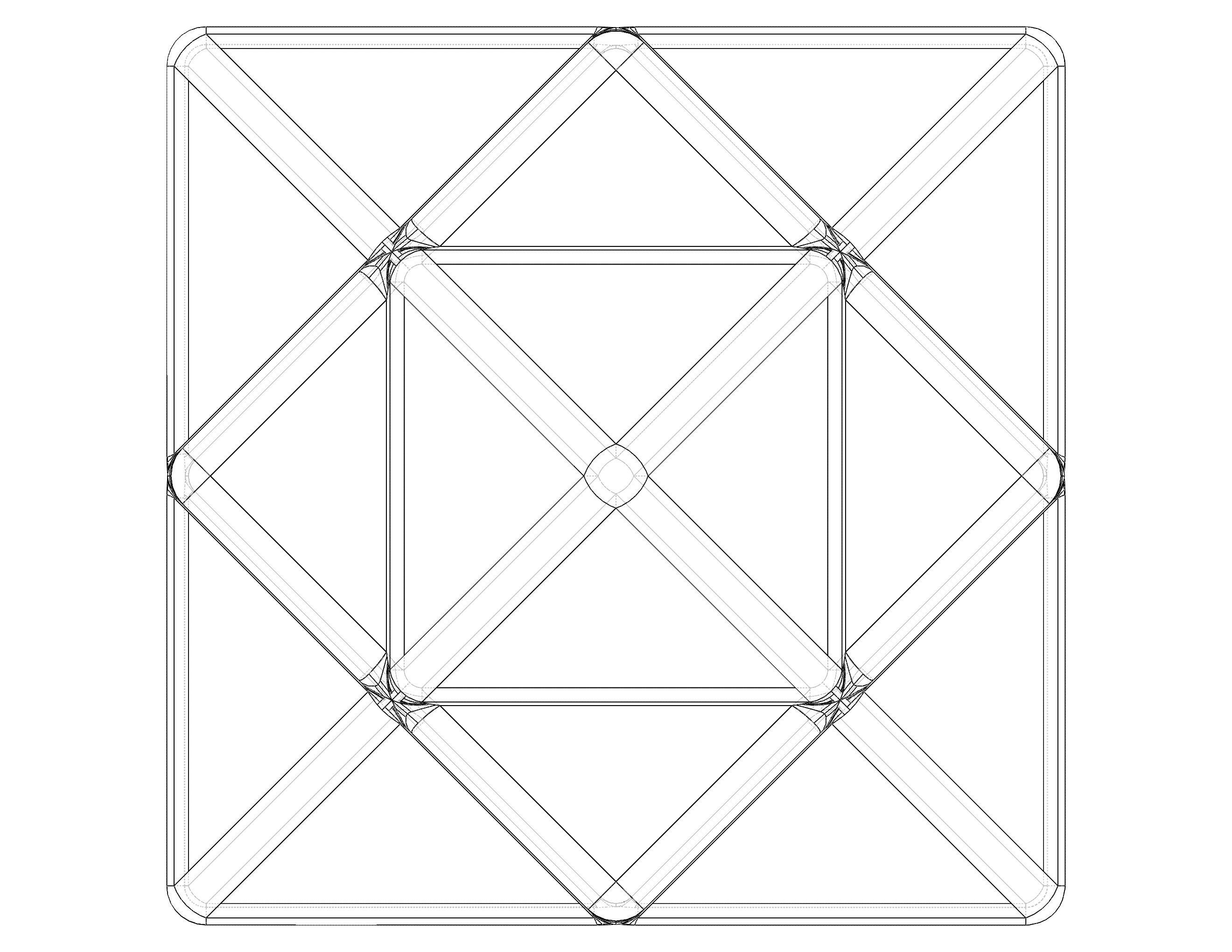 Wireframe Shape First Stellation of Cuboctahedron 3D print model_15