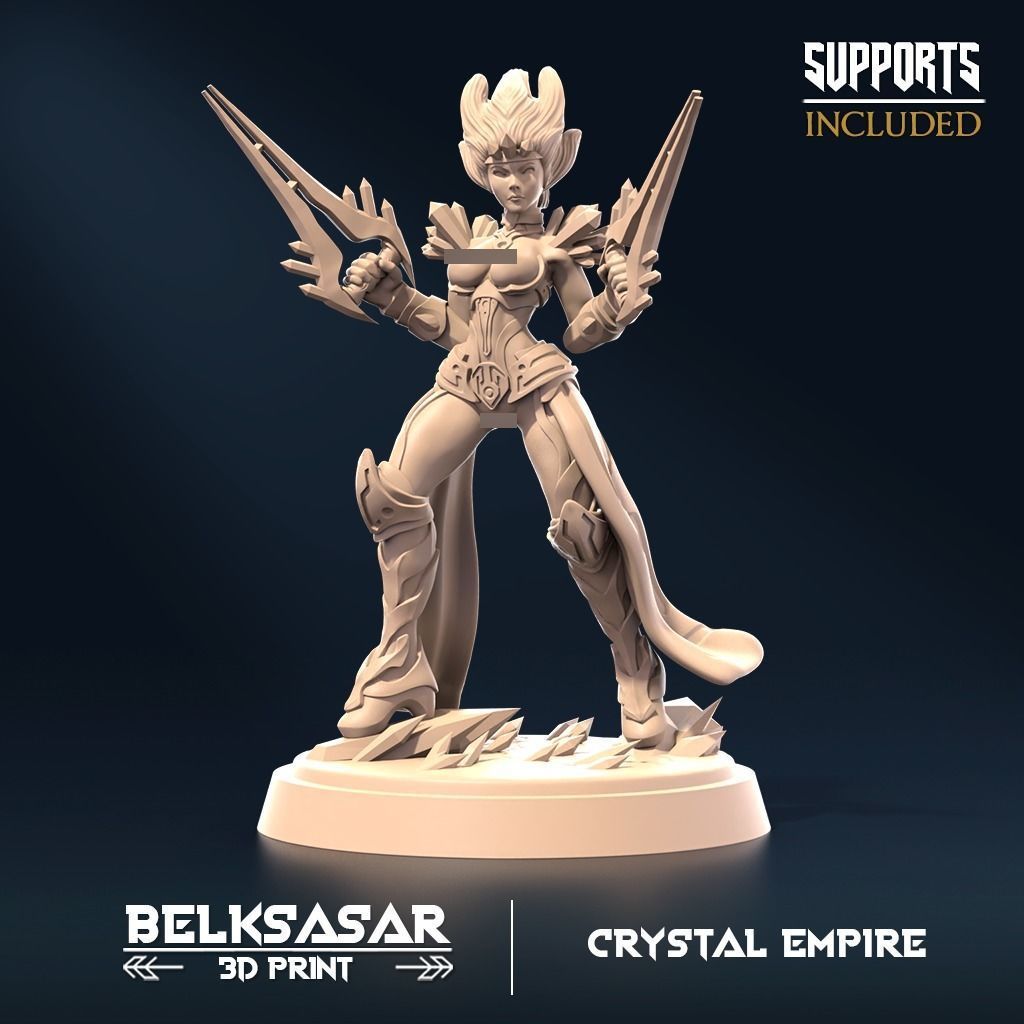 Crystal Blade C Normal and Nude 3D print model_2