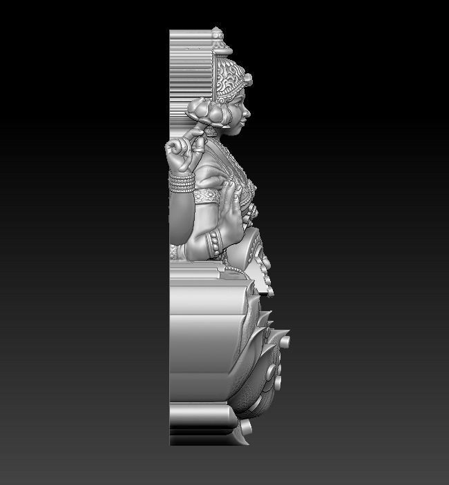 MAHALAKSHMI 11 inch TALL II LAKSHMI MA SCOOPED TALL PENDENT  3D print model_1