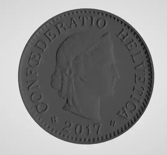 Swiss 10 Cent Face Side Surface 3D Model