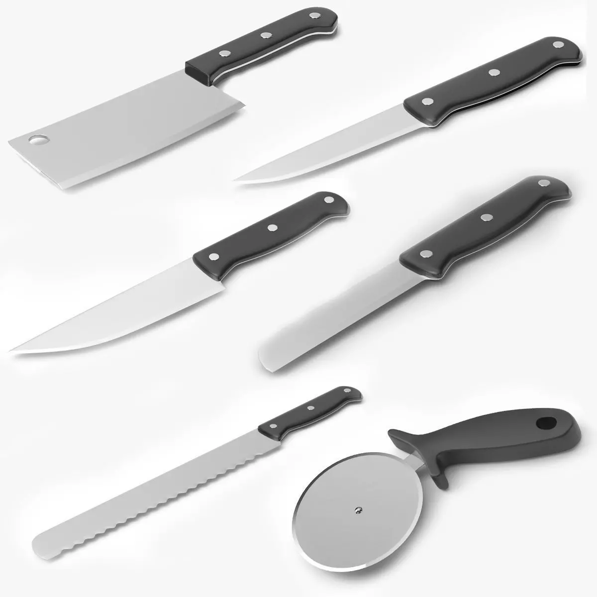kitchen knifes 3D model_0