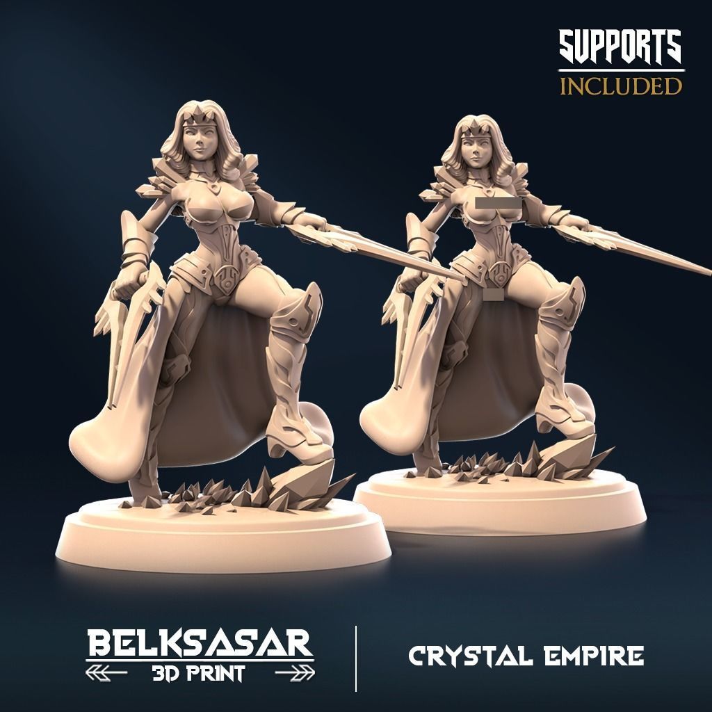 Crystal Blade Set x5 Normal and Nude 3D print model_3