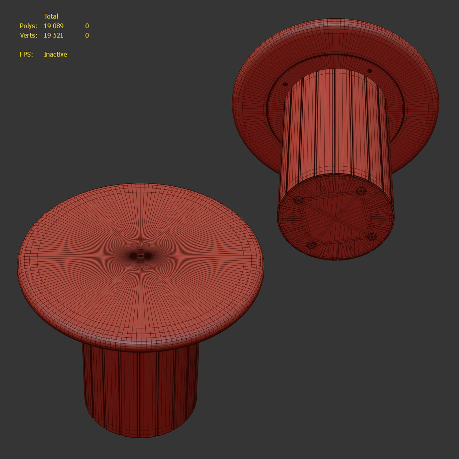 Fuoli round traverine side table 3D model_4
