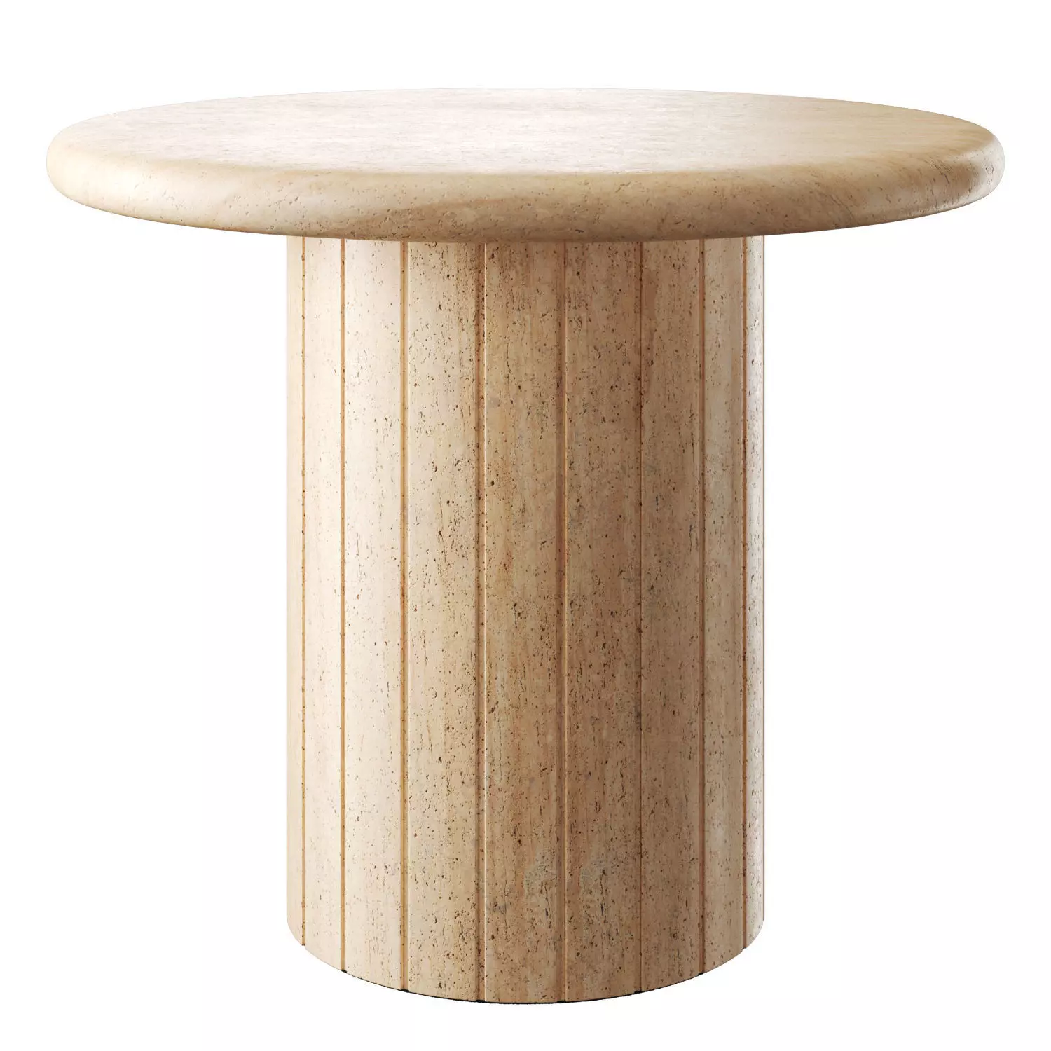 Fuoli round traverine side table 3D model_0