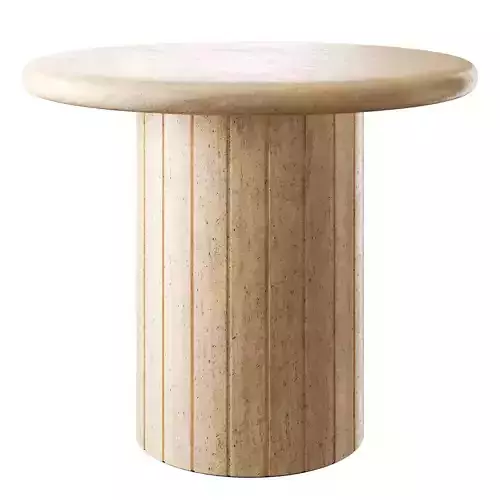 Fuoli round traverine side table