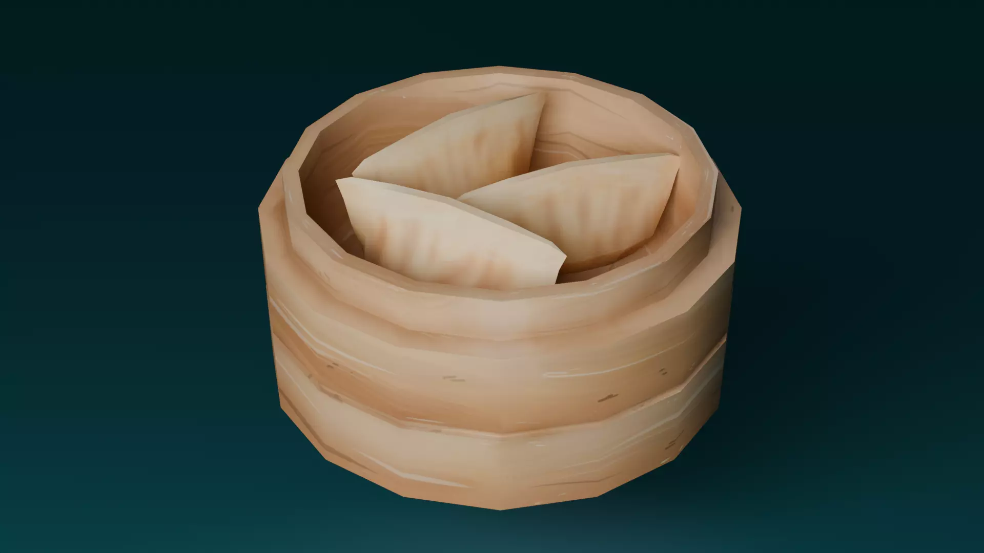 Hand-painted dumplings Low-poly 3D model