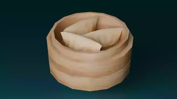Hand-painted dumplings Low-poly 3D model
